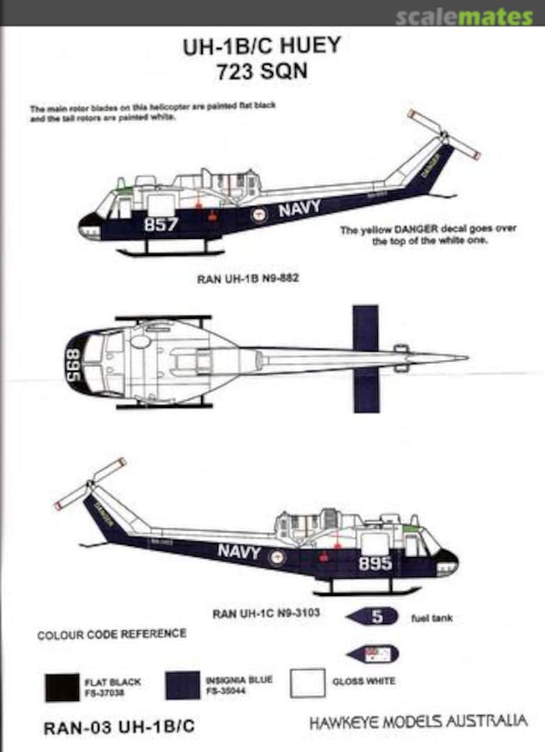 Boxart Bell UH-1B/C Huey RAN-03 Aussie Decals