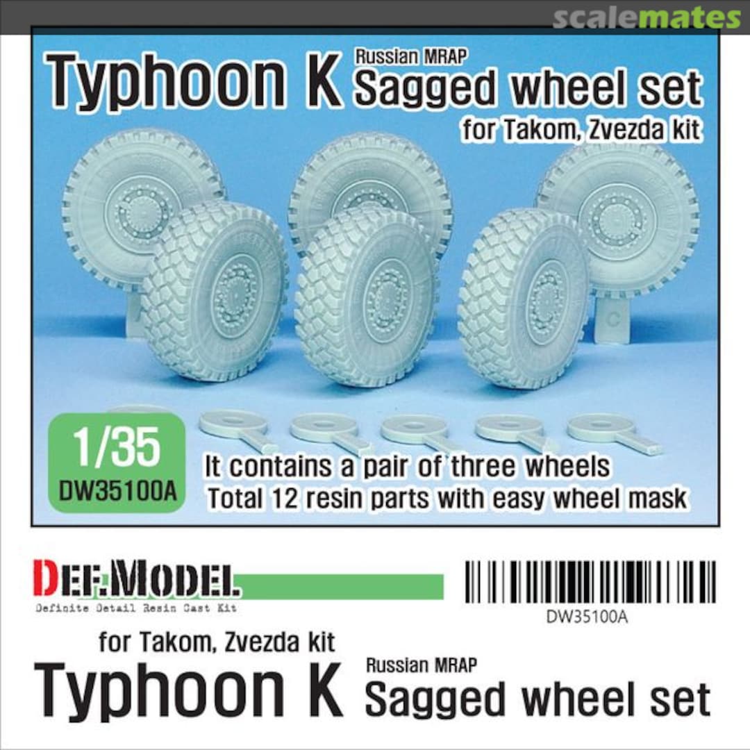 Boxart Russian 'Typhoon-K' Mrap Sagged Wheel set DW35100A Def.Model