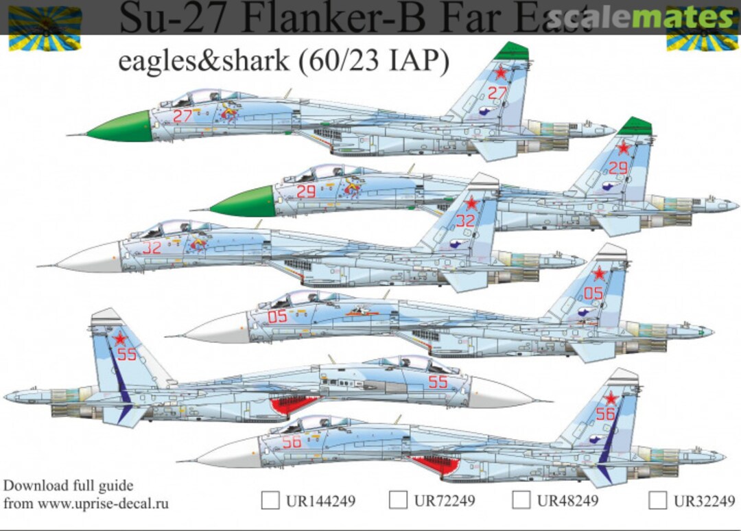 Boxart Su-27 Flanker-B Far East eagles&shark no stencils FFA(removable film) (60/23 IAP) UR48249 UpRise