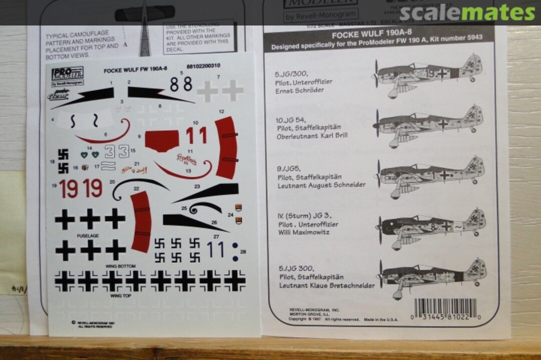 Boxart Focke Wulf FW 190 A-8 8810220310 Pro Modeler