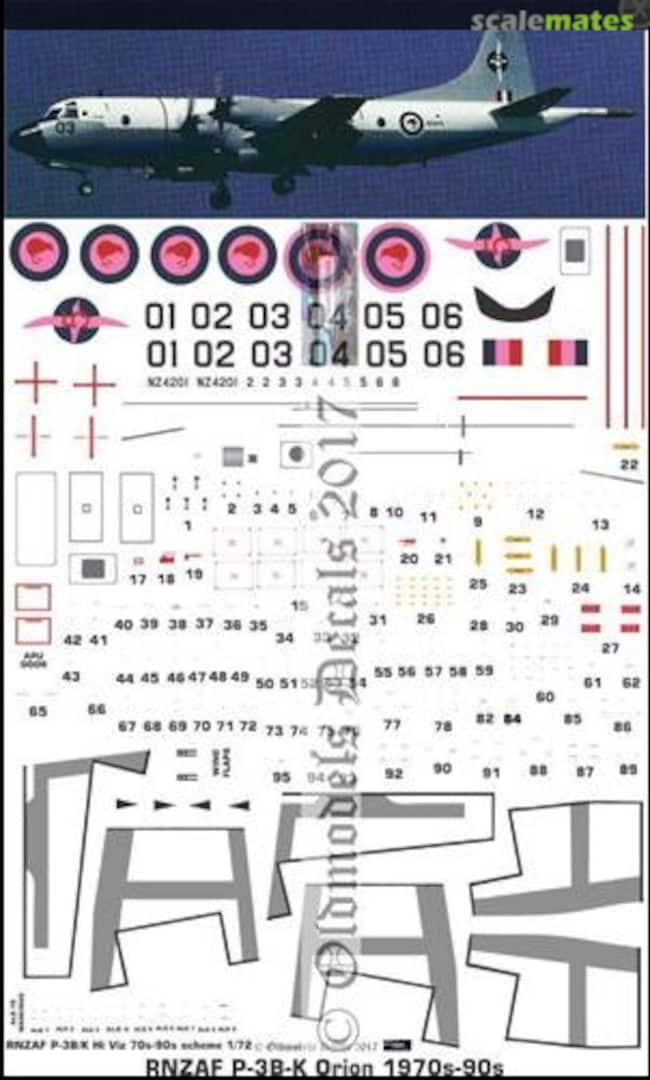 Boxart RNZAF P3B/K 1970-1990s OMD0052 Oldmodels Decals