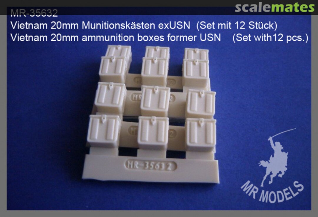 Boxart 20mm Ammunition Boxes MR-35632 MR Modellbau