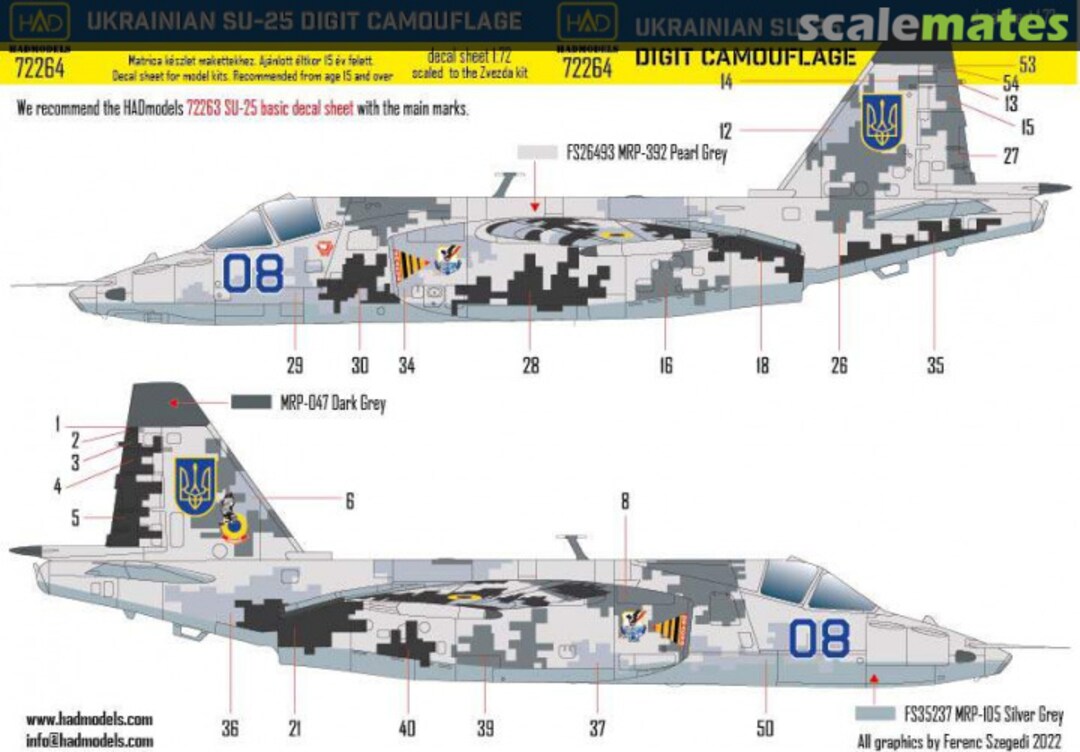 Boxart Ukrainian Su-25 Digit Camouflage 72264 HADmodels 