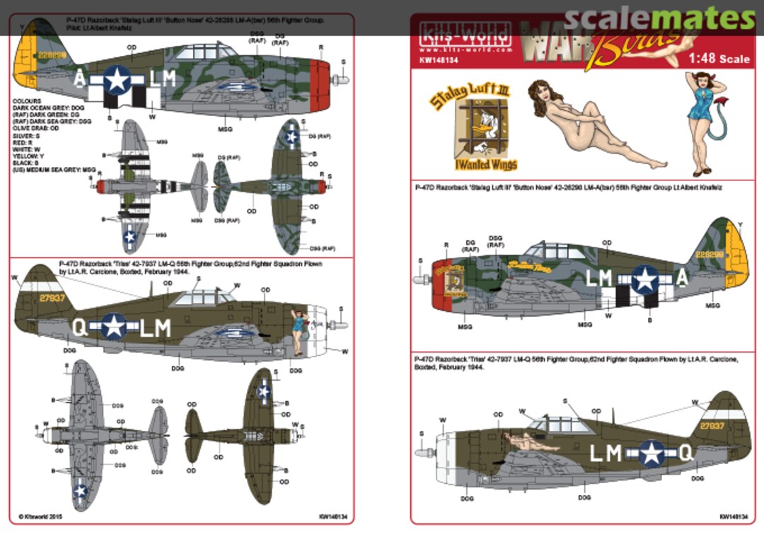 Boxart P-47D Thunderbolt "Razorbacks" KW148134 Kits-World