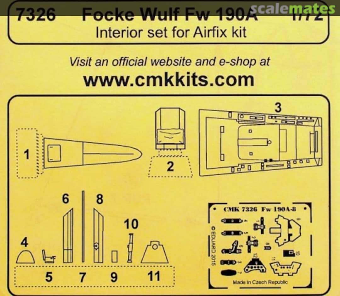 Boxart Focke Wulf Fw 190A Interior Set 7326 CMK