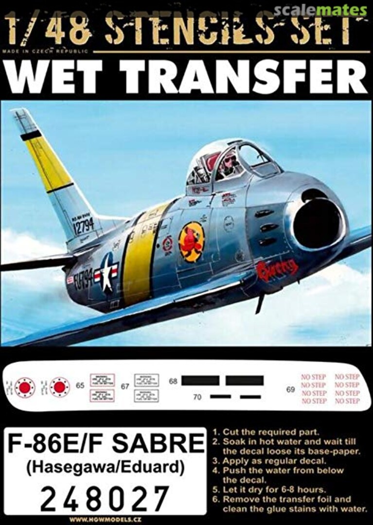 Boxart F-86E F-86F Sabre Stencils 248027 HGW Models