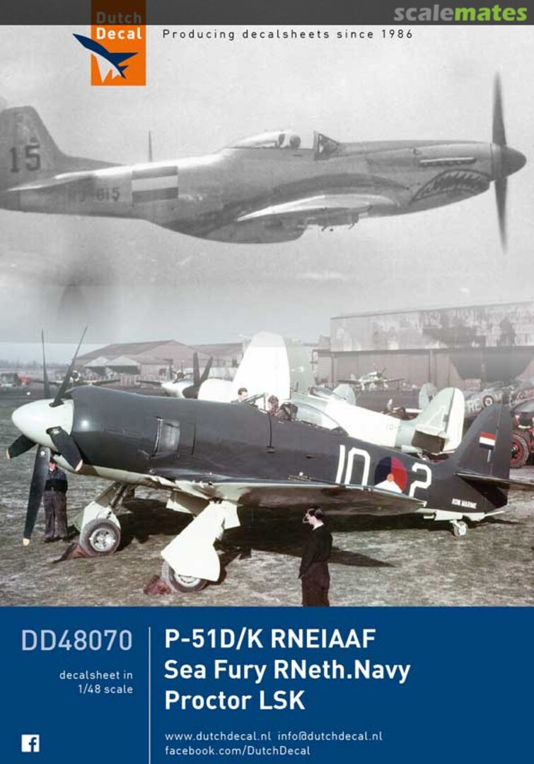 Boxart P-51D/K RNEIAAF, Sea Fury RNeth.Navy, Proctor LSK DD48070 Dutch Decal