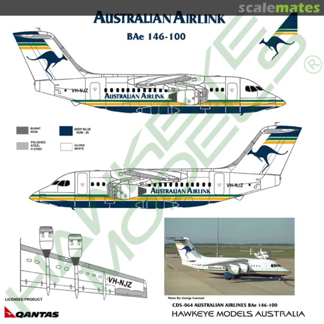 Boxart Australian Airlink - BAe146-100, late 1980s CDS-064 Hawkeye Models