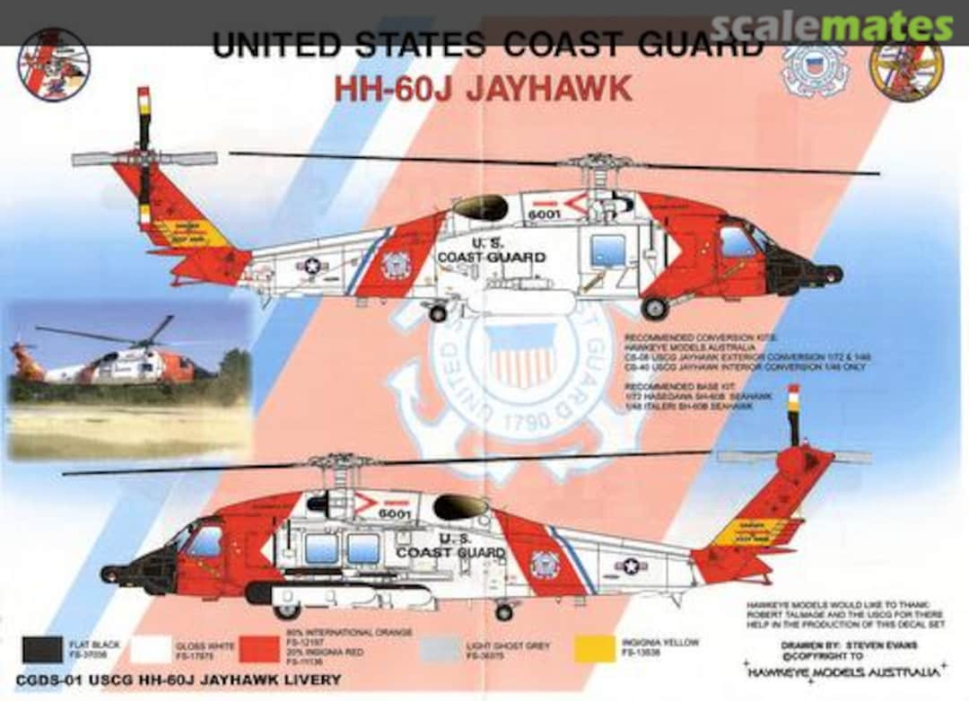 Boxart Sikorsky HH-60J Jayhawk CGDS-01 Hawkeye Models