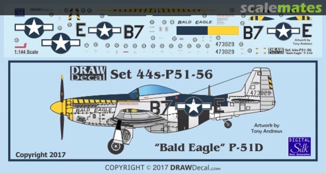 Boxart P-51D “Bald Eagle” 44-P51-56 Draw Decal