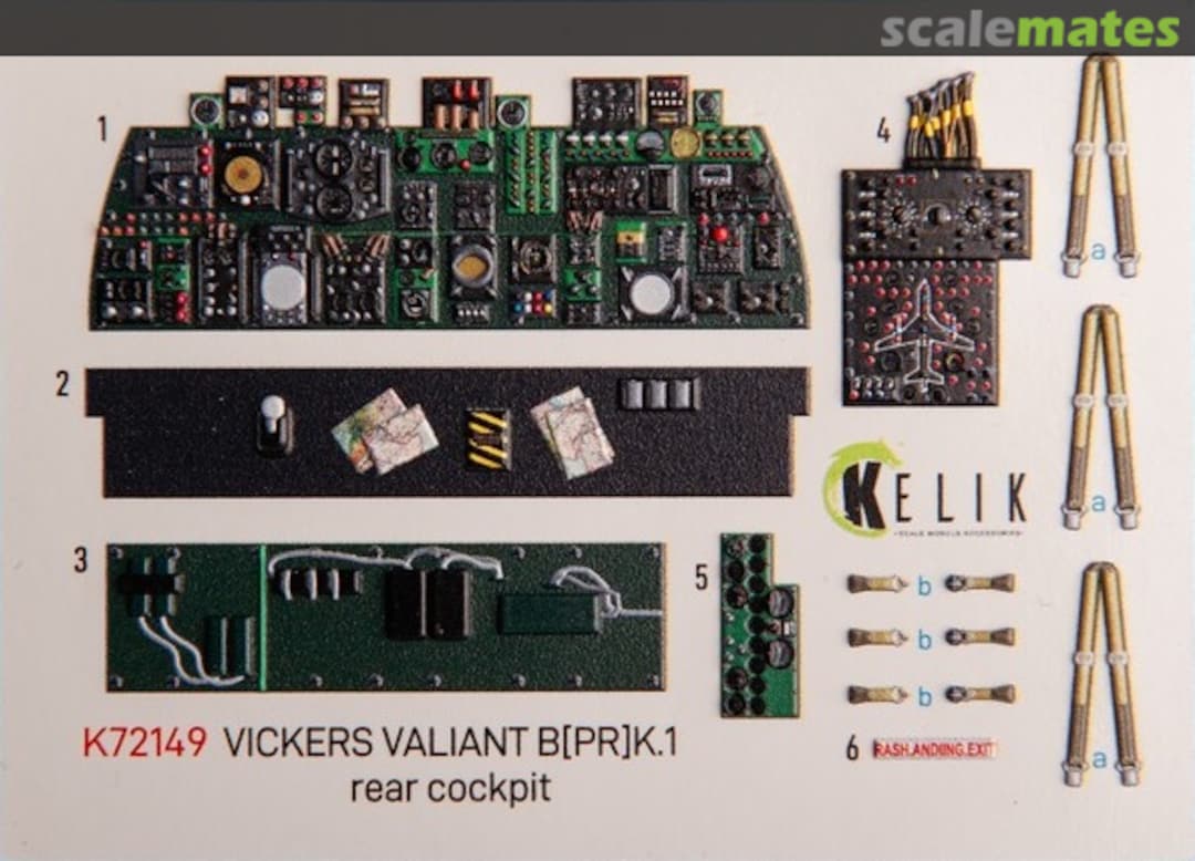 Boxart Vickers Valiant B(PR)K.1 Rear Cockpit interior 3D decals K72149 Kelik