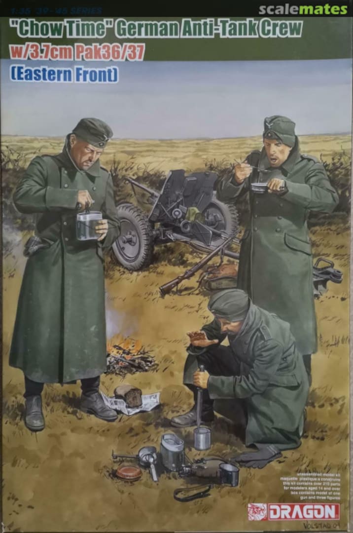 Boxart German Anti-Tank Gun Crew w/3.7cm PaK 35/36 6697 Dragon