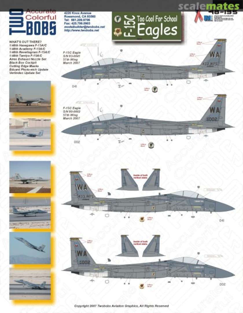 Boxart F-15C Too Cool For School Eagles 48-135 TwoBobs Aviation Graphics