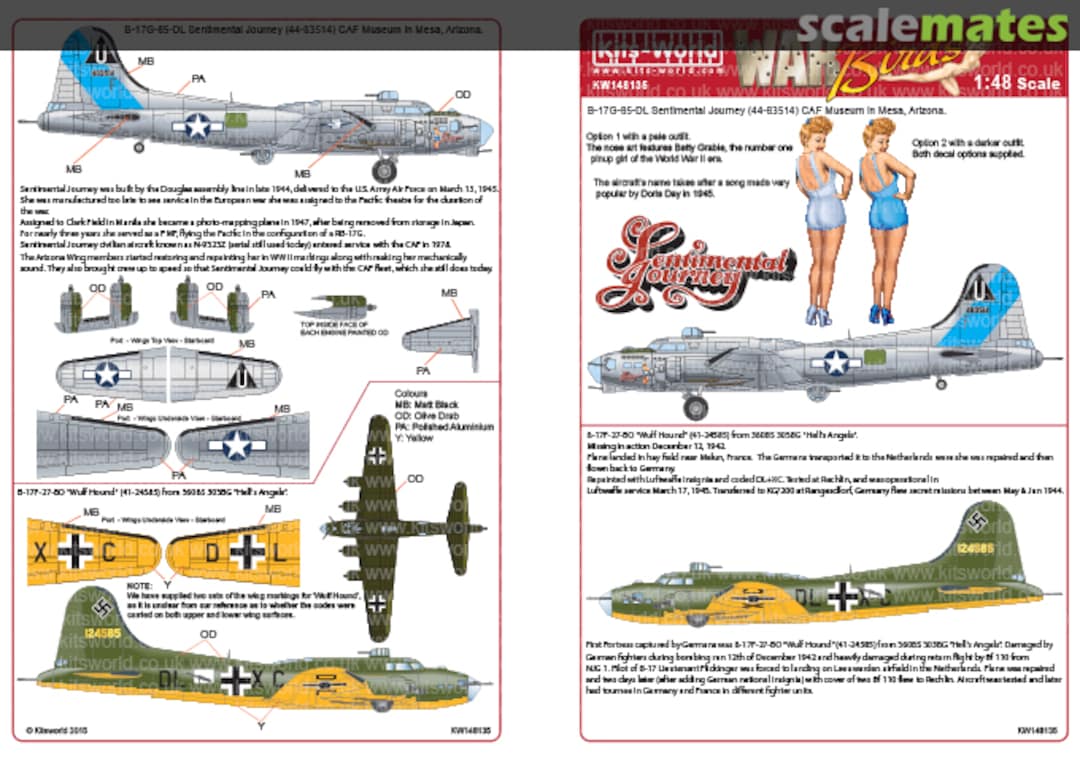 Boxart B-17F/G Flying Fortress KW148135 Kits-World