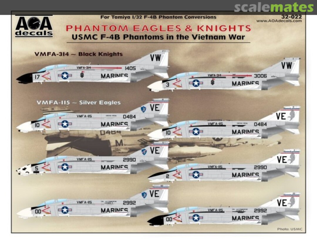 Boxart Phantom Eagles & Knights 32-022 AOA decals