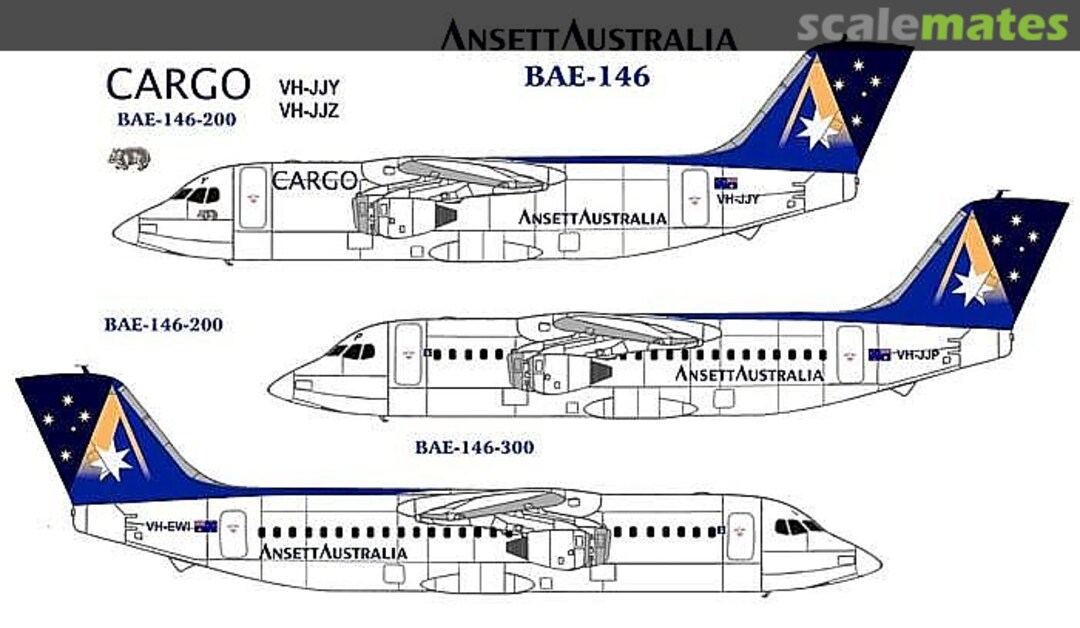 Boxart Ansett - BAe 146-200/300, 1990s CDS-065 Hawkeye Models