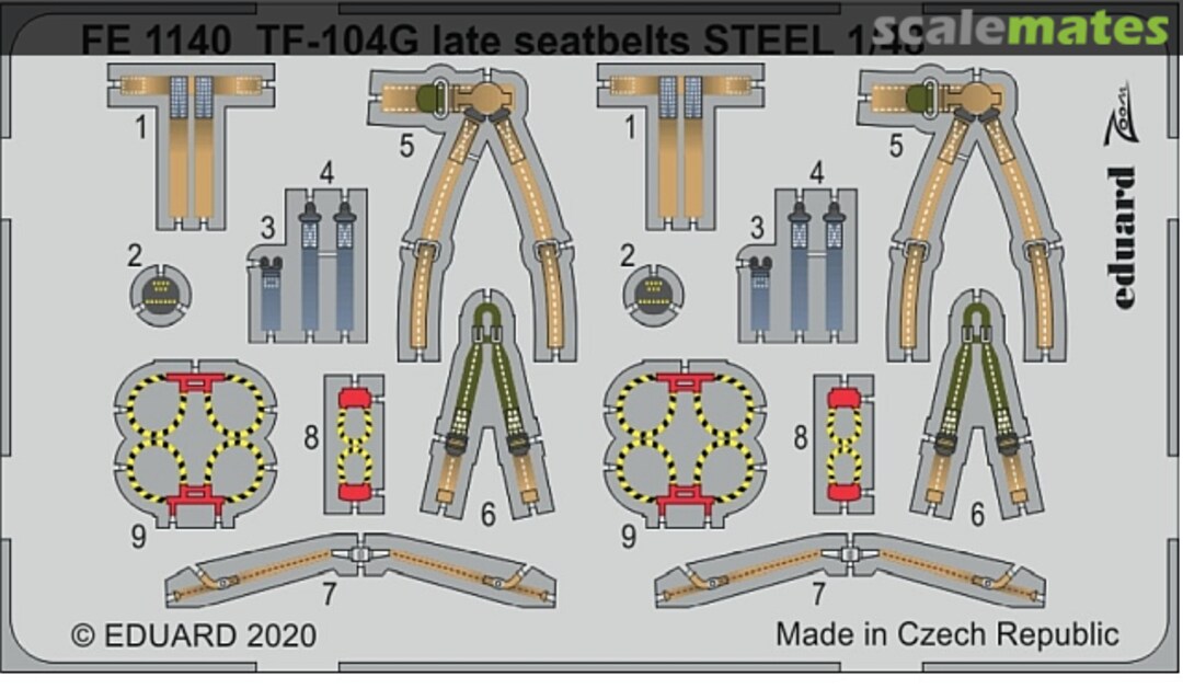 Boxart TF-104G Seatbelts, Late (Steel) FE1140 Eduard