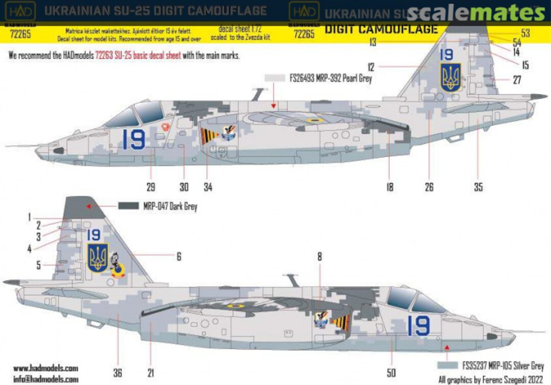 Boxart Ukrainian Su-25 Digit Camouflage 72265 HADmodels 