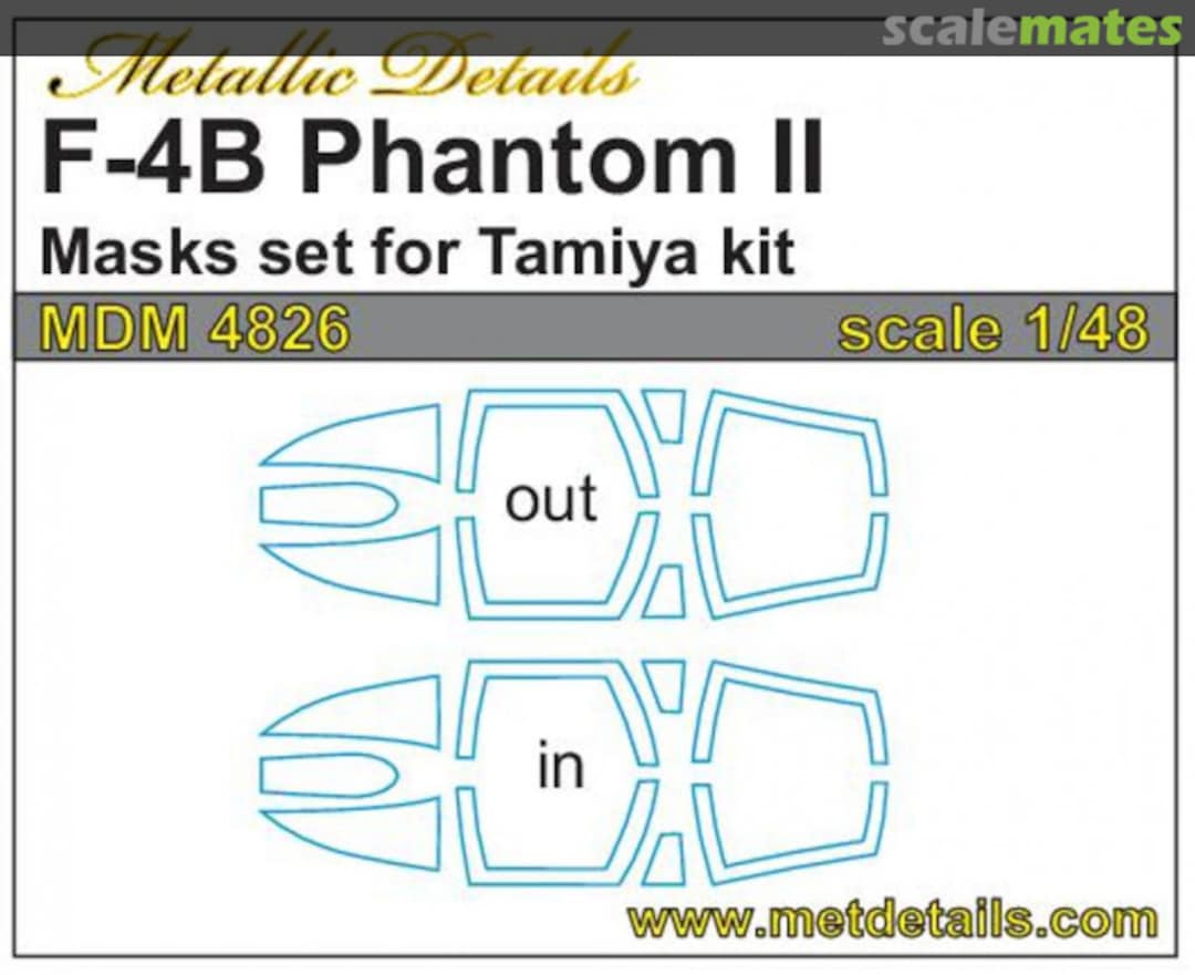 Boxart F-4B Phantom II. Masks MDM4826 Metallic Details