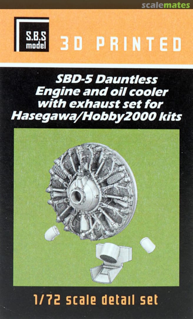 Boxart SBD-5 Dauntless engine & oil cooler with exhaust SBS-72084 SBS Model