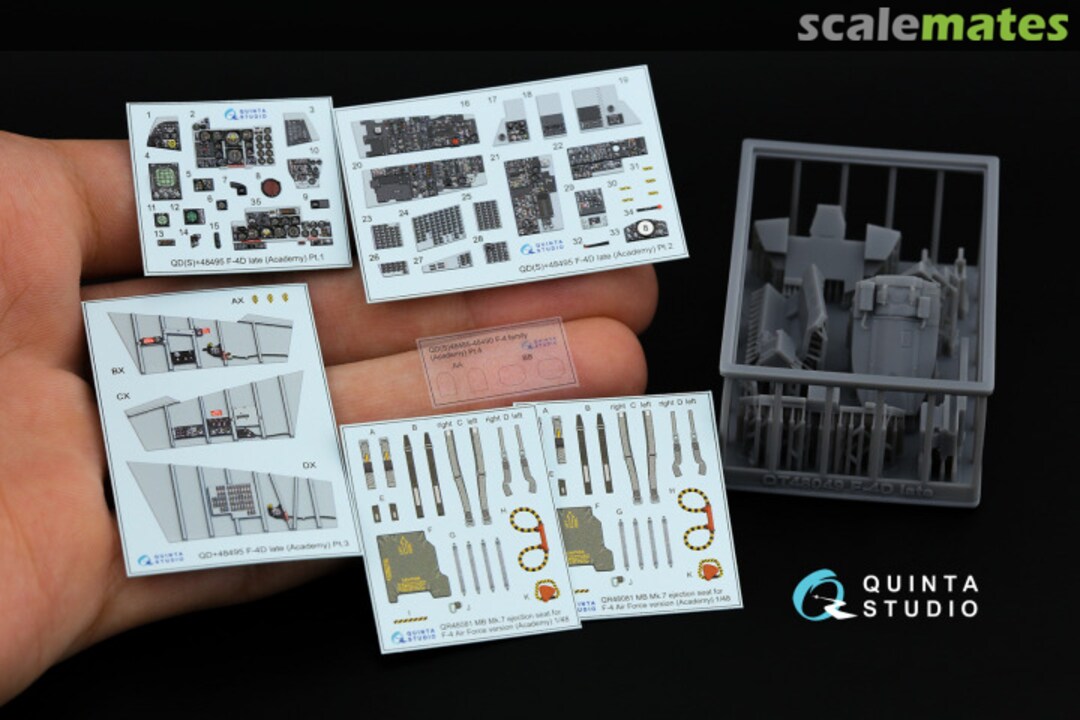 Contents F-4D Phantom II late interior 3D decals (with 3D-printed resin parts) QD+48495 Quinta Studio