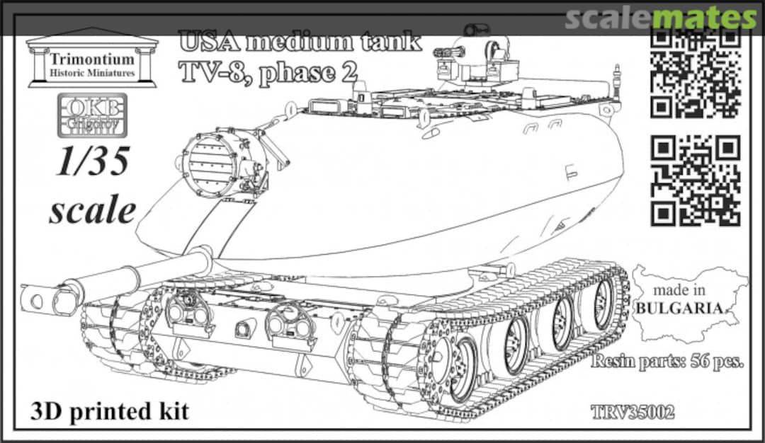 Boxart USA medium tank TV-8, phase 2 TRV35002 OKB Grigorov