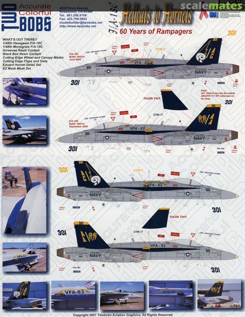 Boxart F/A-18C Hellcats to Hornets 48-140 TwoBobs Aviation Graphics