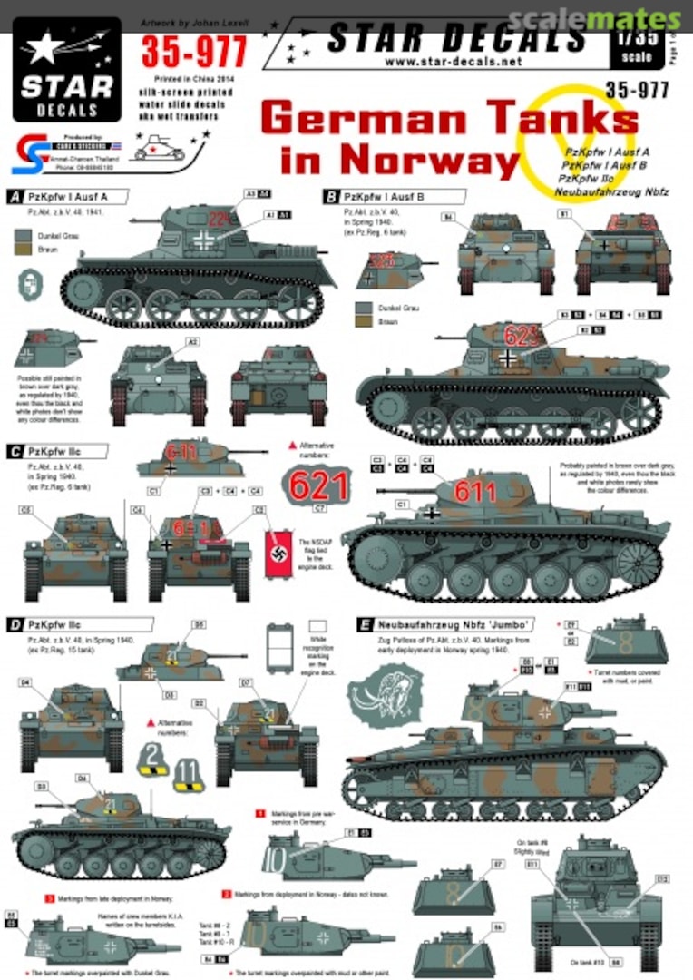 Boxart Tanks in Norway 35-977 Star Decals