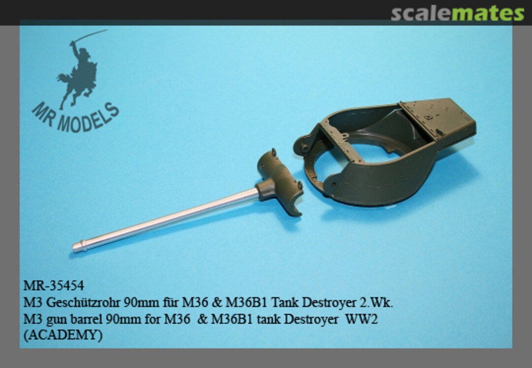 Boxart M3 gun barrel 90mm for M36 & M36B1 tank Destroyer WW2 (ACADEMY) MR-35454 MR Modellbau