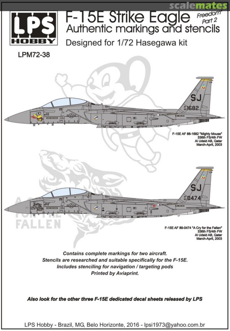 Boxart F-15E Strike Eagle 'Iraq Freedom' Part 2 LPM72-38 LPS Hobby