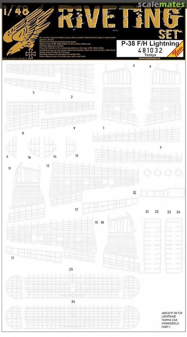 Boxart P-38 F/H Lightning - Riveting Set 481032 HGW Models