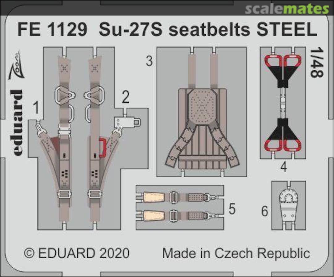 Boxart Su-27S seatbelts STEEL FE1129 Eduard