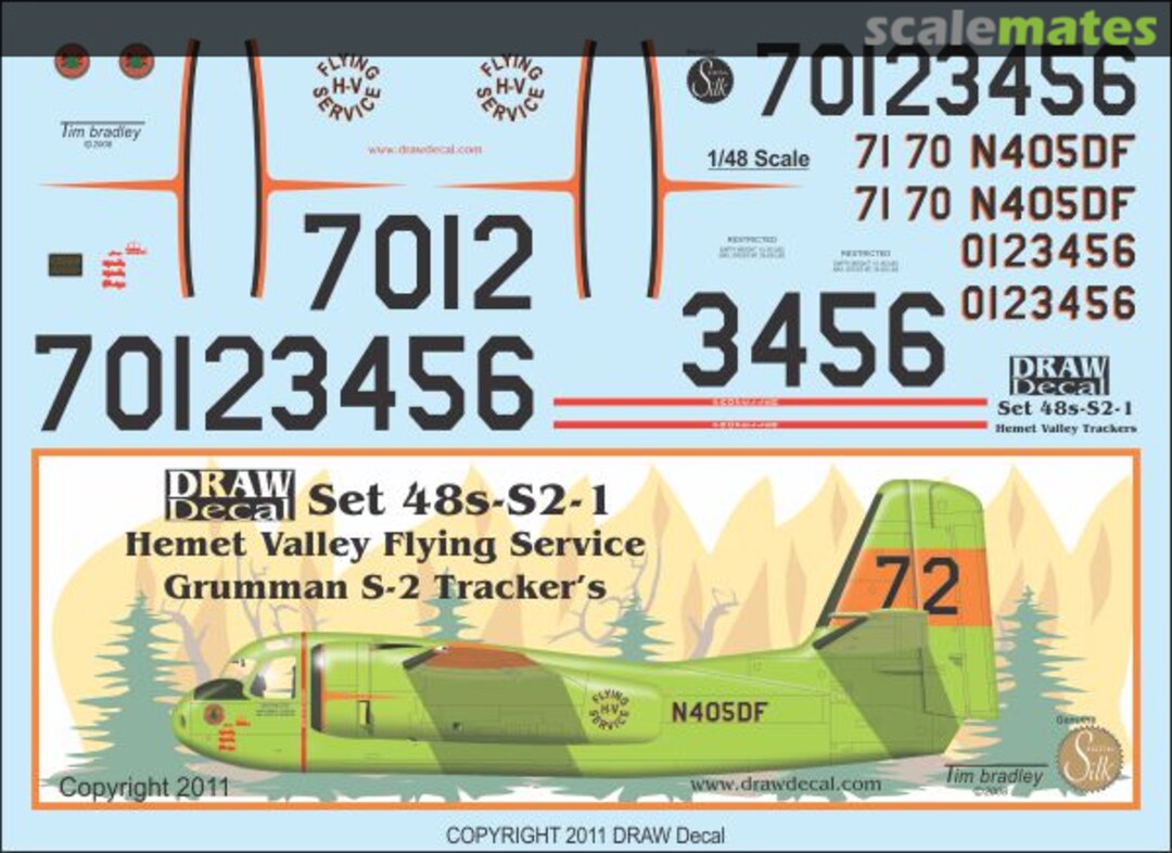 Boxart Hemet Valley S-2 Tracker Fire Bombers 48-S2-1 Draw Decal