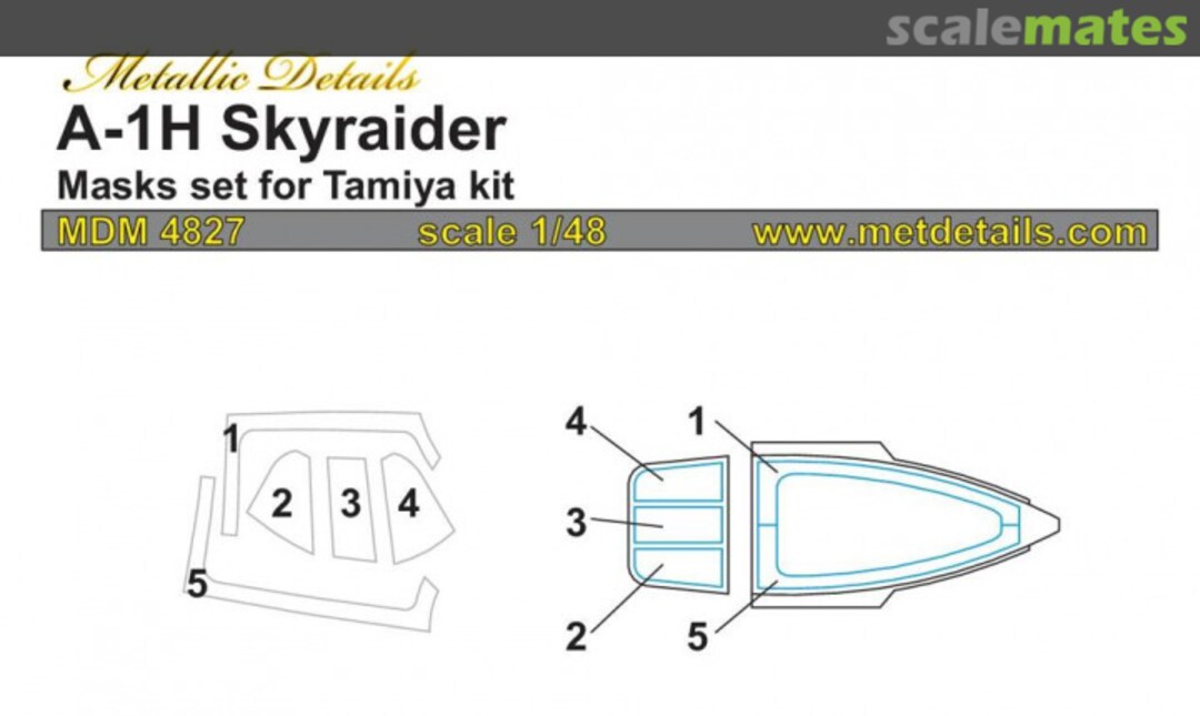 Boxart A-1H Skyraider. Masks MDM4827 Metallic Details