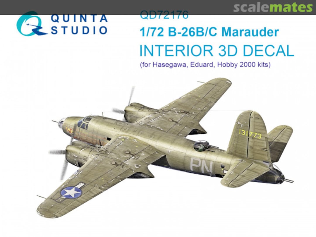 Boxart B-26B/C Marauder interior 3D decals QD72176 Quinta Studio