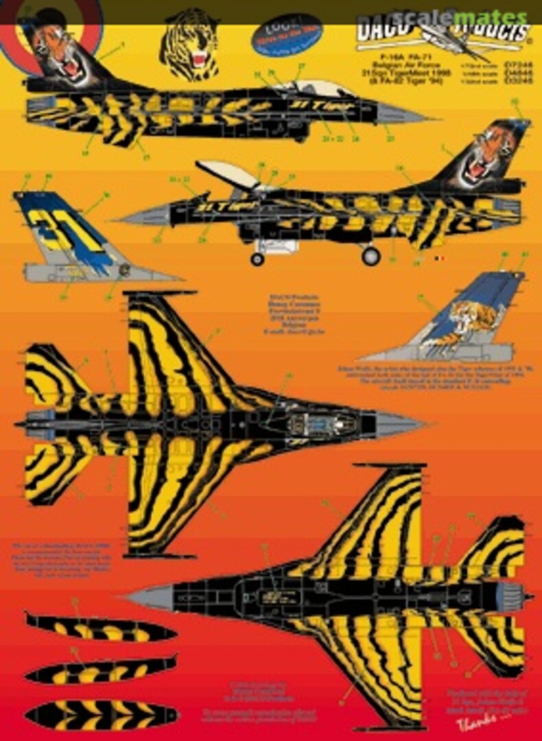 Boxart BAF F-16A 31Sqn Tiger TigerMeet 1998 DCD4846 Daco Products