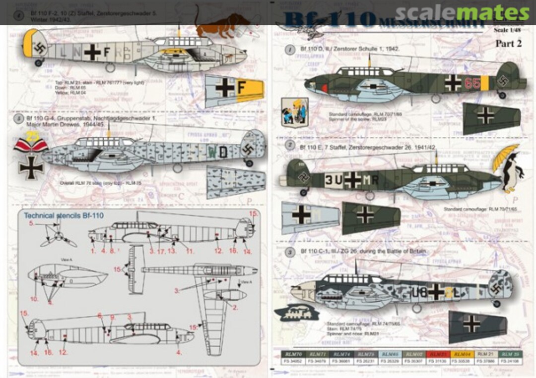 Boxart Messerschmitt Bf-110 48-028 Print Scale