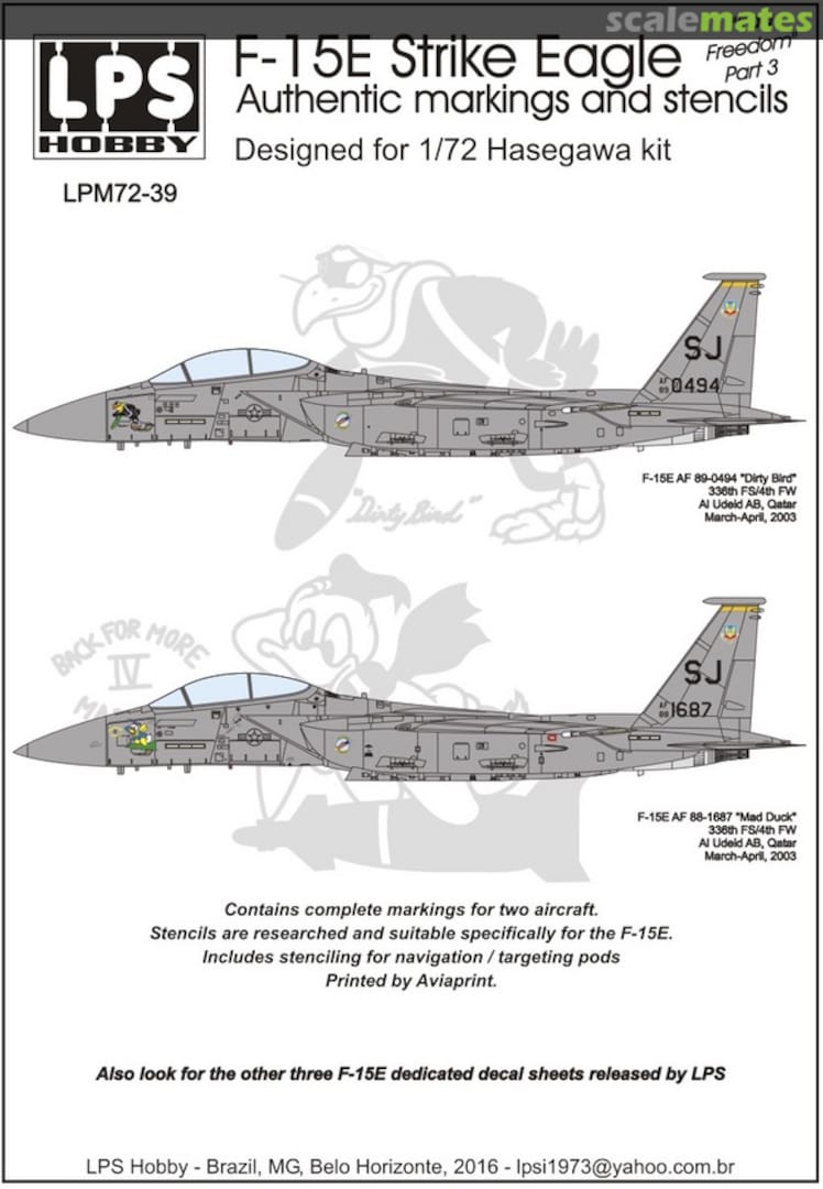 Boxart F-15E Strike Eagle 'Iraq Freedom' Part 3 LPM72-39 LPS Hobby