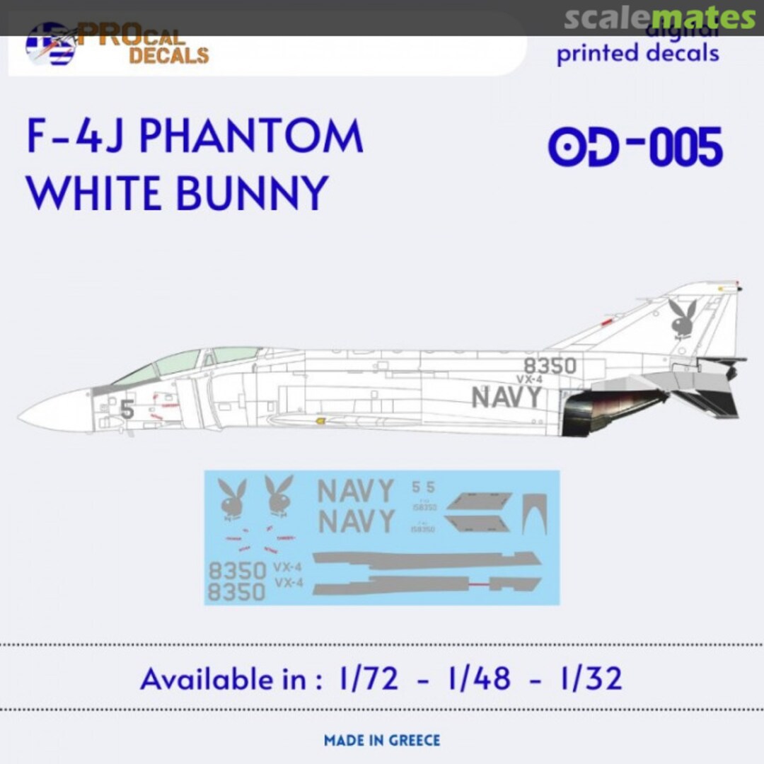 Boxart F-4J PHANTOM WHITE BUNNY - Decals 72OD005 PROcal Decals