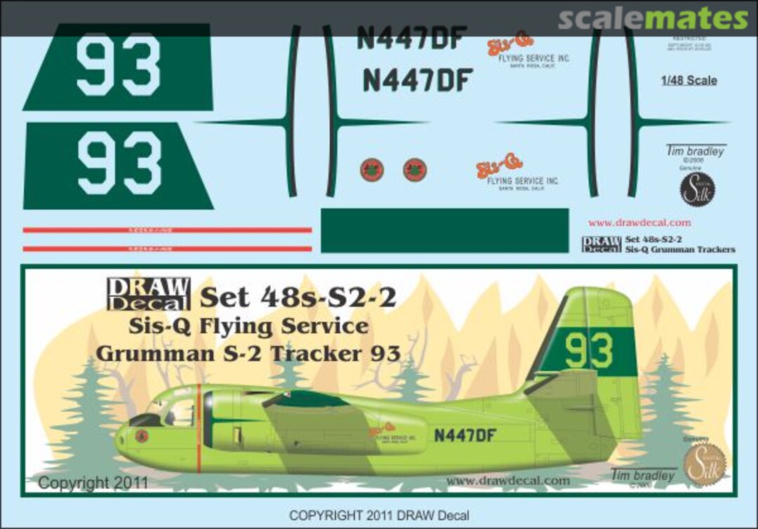 Boxart Sis-Q S-2 Tracker Fire Bombers 48-S2-2 Draw Decal