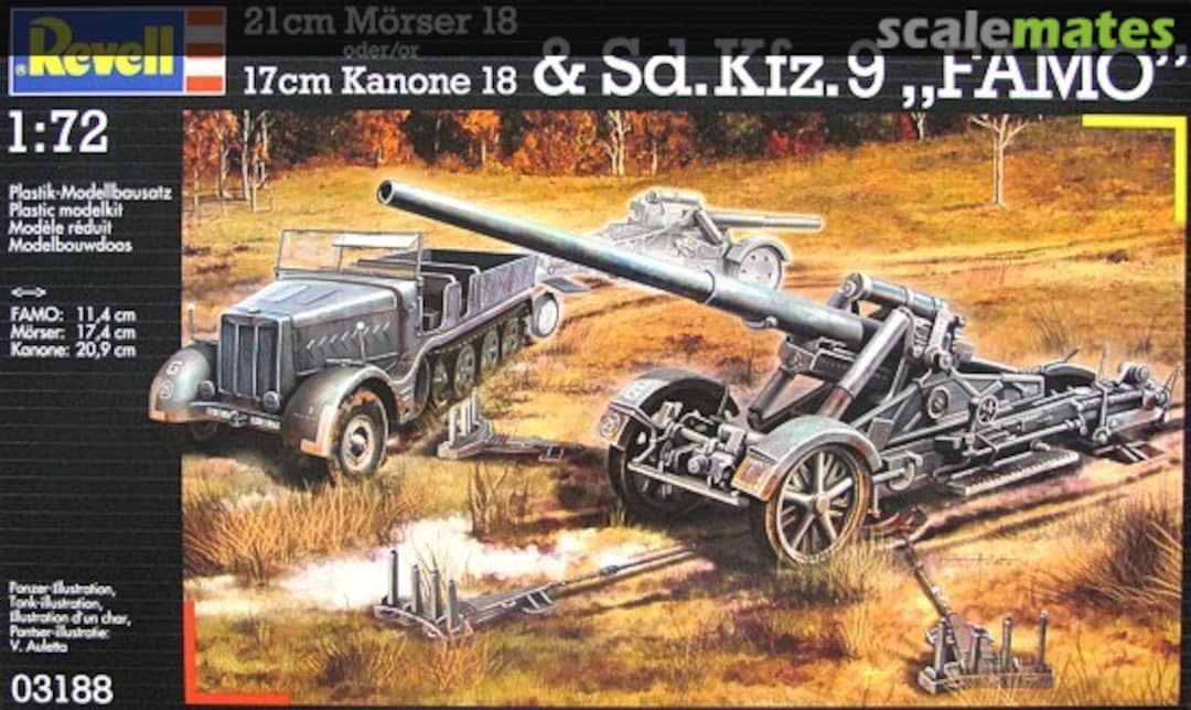 Boxart 21cm Mörser 18 oder/or 17cm Kanone 18 & Sd.Kfz. 9 "Famo" 03188 Revell