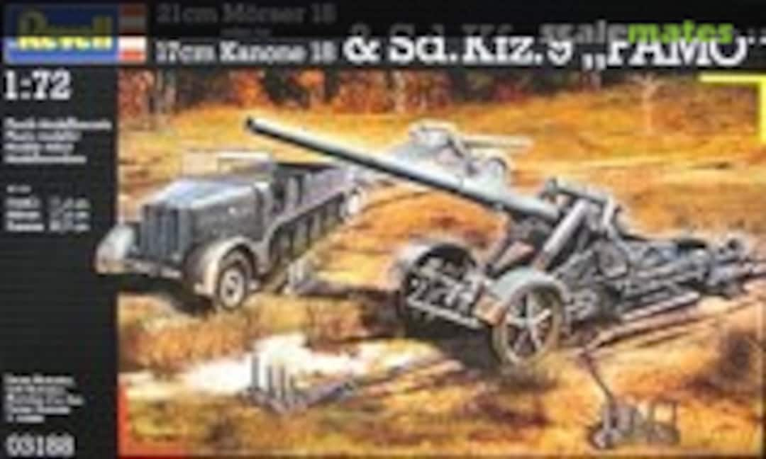 1:72 21cm Mörser 18 oder/or 17cm Kanone 18 &amp; Sd.Kfz. 9 &quot;Famo&quot; (Revell 03188)