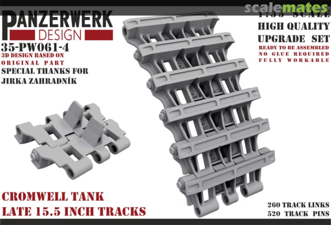 Boxart Cromwell tracks late 15.5 inch wide 35PW-061-4 Panzerwerk design