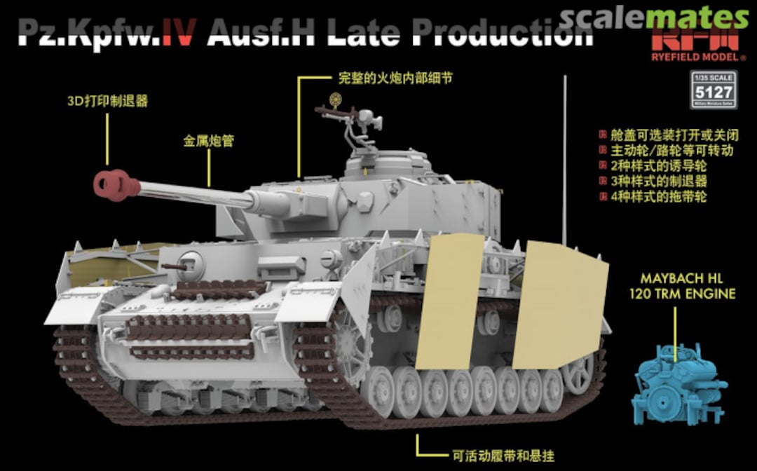 Boxart Sd.Kfz.161/1 Panzerkampfwagen IV Ausf. H  RM-5127 Rye Field Model