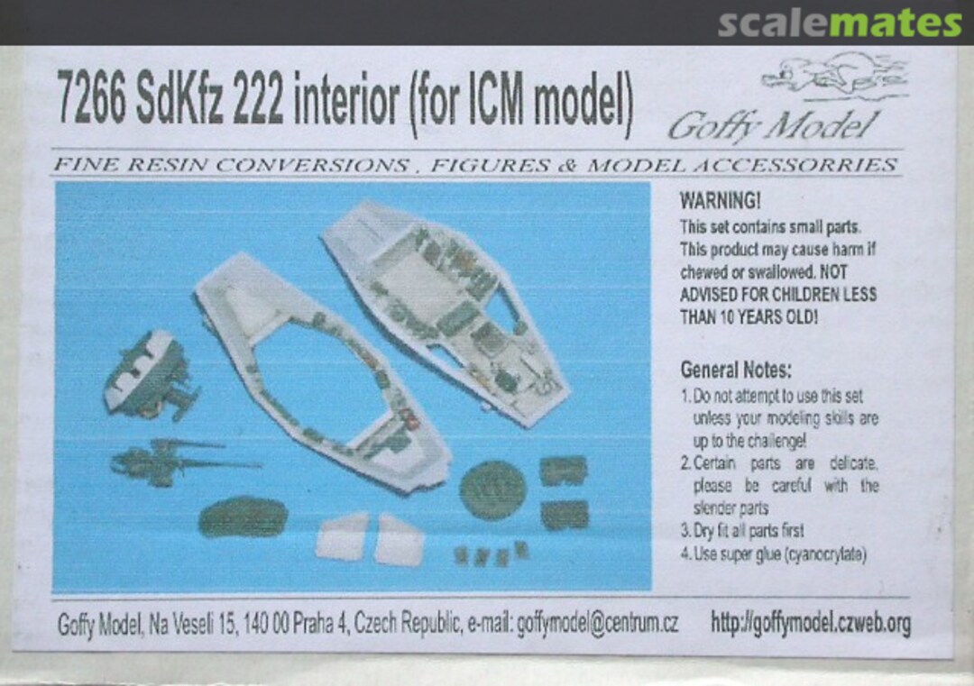 Boxart Sd.Kfz. 222 interior 7266 Goffy Model