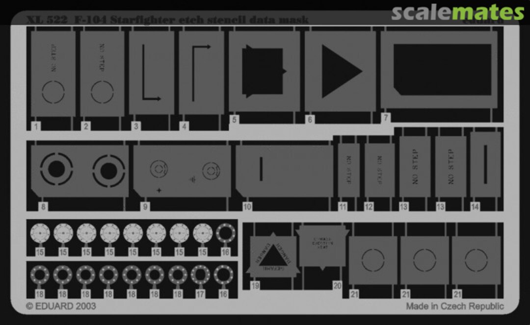 Boxart F-104 etch stencil data mask XL522 Eduard