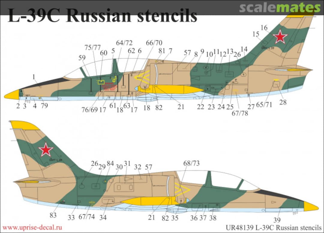 Boxart L-39C Albatros Russian Stencils UR72139 UpRise Decal Serbia