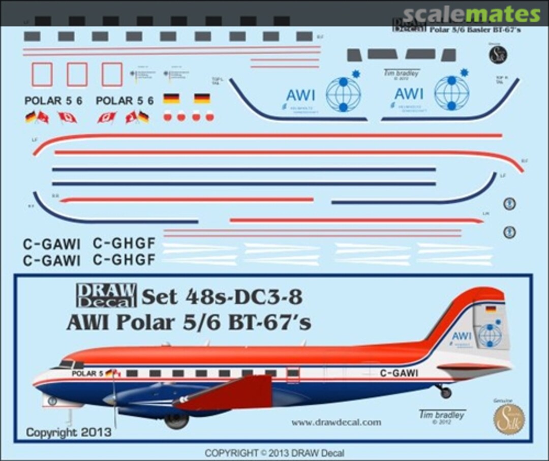 Boxart Alfred Wegener Institute Polar 5/6 BT-67s 48-DC3-8 Draw Decal