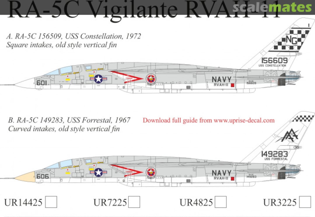 Boxart RA-5C Vigilante with stencils UR4825 UpRise Decal Serbia