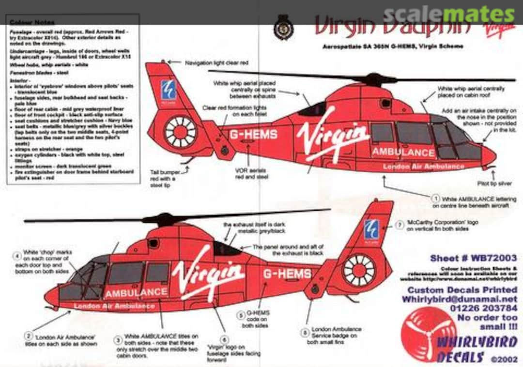 Boxart Aérospatiale AS 365 Dauphin II WB72003 Whirlybits